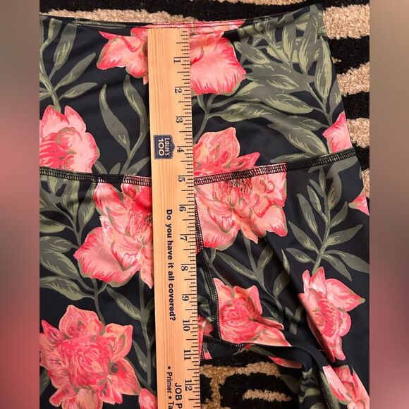 BEYOND YOGA Lux Floral High-Rise Full-Length Leggings Black Pink Women's Small - Picture 4 of 8